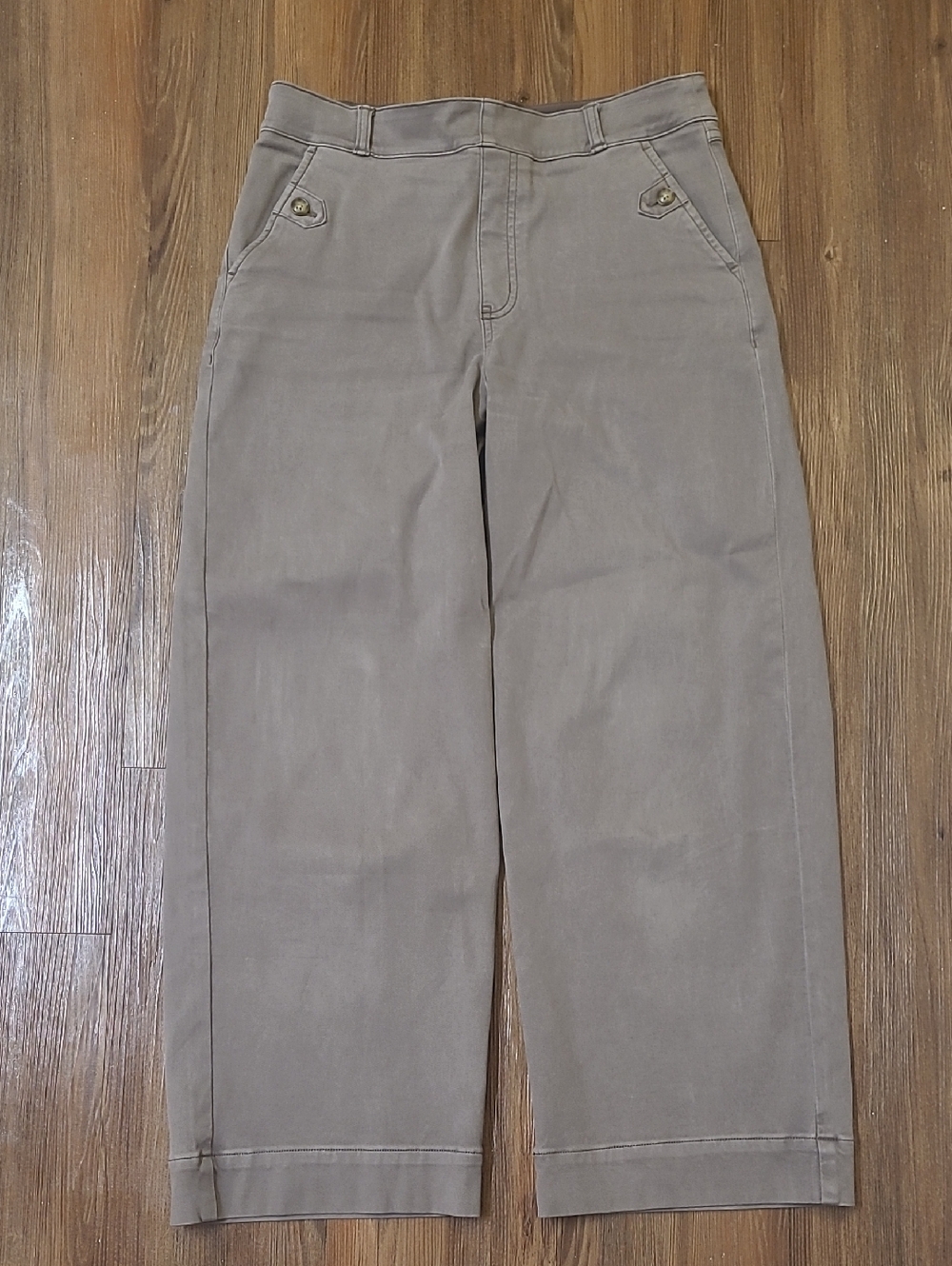 SPANX women's Wide-Leg Chinos‎ in Taupe for women zise L used good.